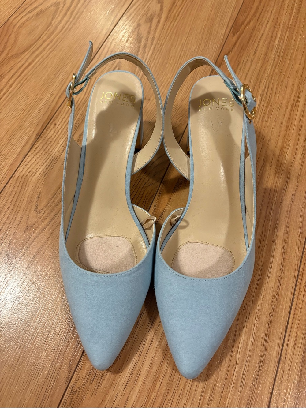 Jones New York Pale Blue Pointed Slingback Pumps